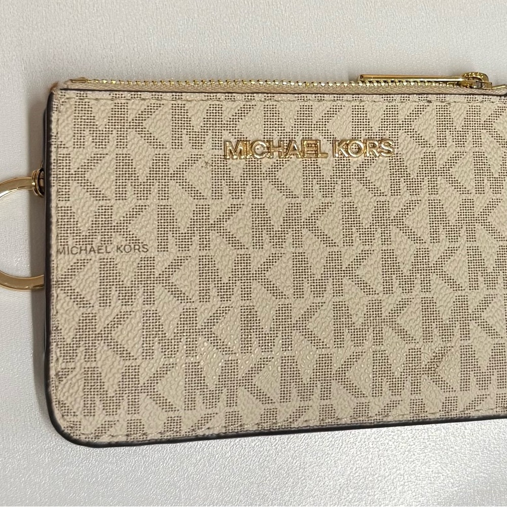 Michael Kors Tan Monogram coin purse